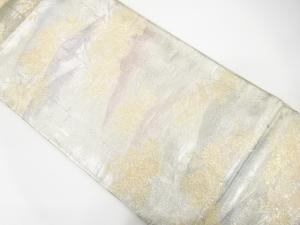 アンティーク　山並に花模様織り出し袋帯（着用可）